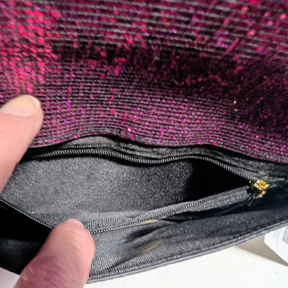 Urban Expressions Glitter Envelope Clutch/ Crossbody - Magenta 🔥